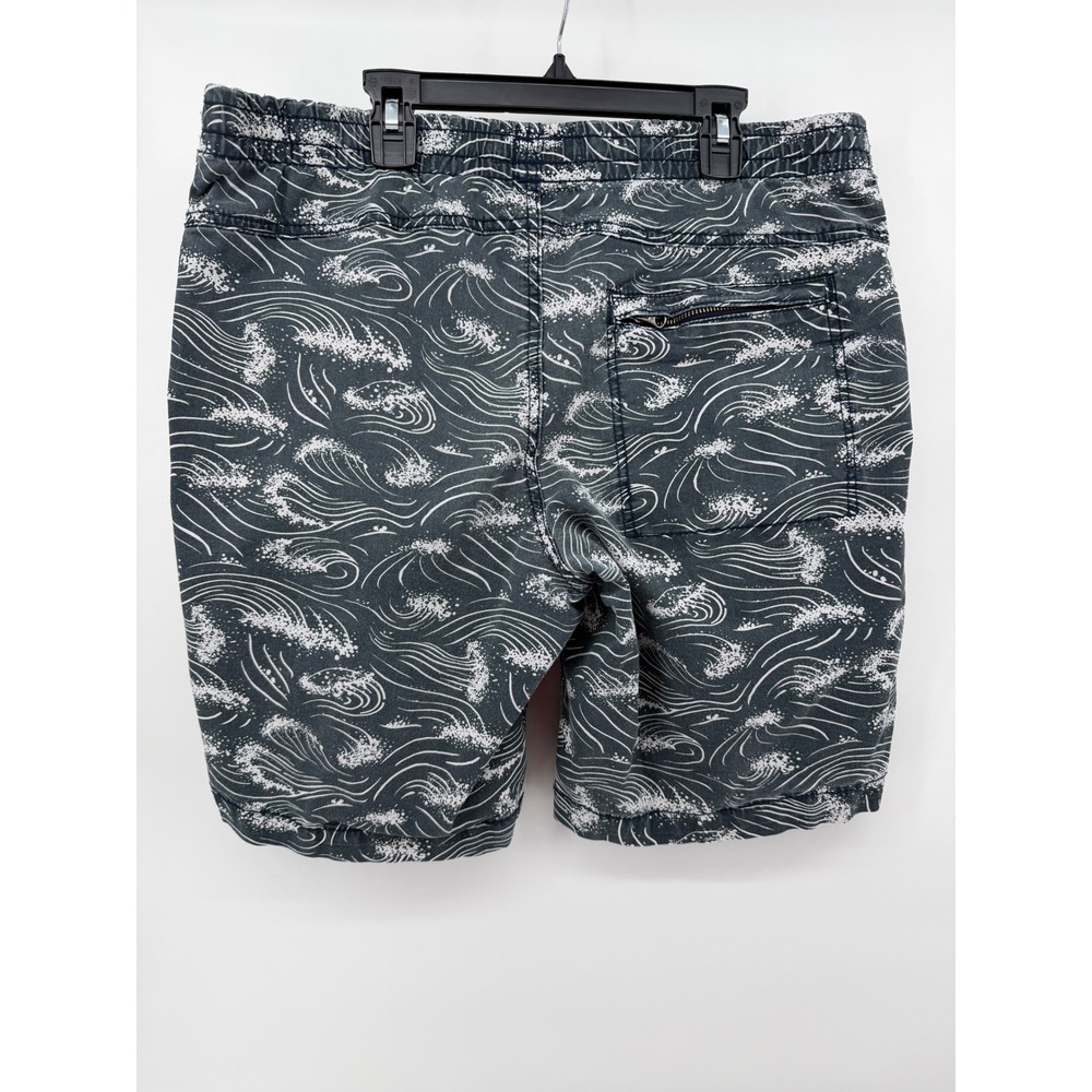 American Eagle Mens Wave Print Drawstring Shorts Blue White Medium - Picture 3 of 5